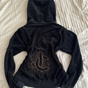 Juicy Couture Black Hoodie with Gold Embellishments